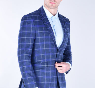 Cairon Check Suit Blue